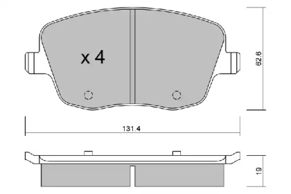 Комплект тормозных колодок AISIN BPVW-1019